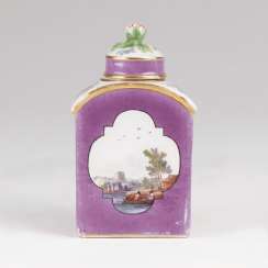 Tea caddy with Purple stock and landscape brochures Tea caddy with Purple stock and landscape brochures
