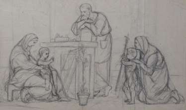 Pre-Raphaelite Drawing of the Holy Family Pre-Raphaelite Drawing of the Holy Family