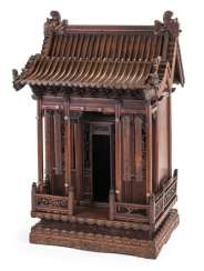 Architectural ancestral Shrine of Hard and soft wood, partly open worked Architectural ancestral Shrine of Hard and soft wood, partly open worked