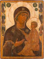 A MONUMENTAL ICON WITH THE MOTHER OF GOD OF TIKHVIN (TICHWINSKAJA) A MONUMENTAL ICON WITH THE MOTHER OF GOD OF TIKHVIN (TICHWINSKAJA)