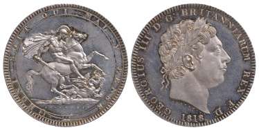 АНГЛИЯ 1 КРОНА 1818 ГЕОРГ III, LIX KM 675, Spink 3787 серебро PROOF 10-002-61 АНГЛИЯ 1 КРОНА 1818 ГЕОРГ III, LIX KM 675, Spink 3787 серебро PROOF 10-002-61