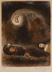 MARC CHAGALL 1887 Witebsk - 1985 Paul-de-Vence. 'RUTH AT THE FEET OF BOAZ' (RUTH ZU FÜSSEN BOAS) MARC CHAGALL 1887 Witebsk - 1985 Paul-de-Vence. 'RUTH AT THE FEET OF BOAZ' (RUTH ZU FÜSSEN BOAS)