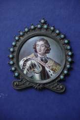 Antique Russian Enamel Miniature. Peter the Great Antique Russian Enamel Miniature. Peter the Great