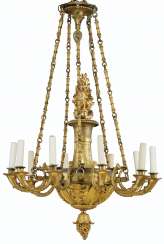 A CONSULAT ORMOLU TEN-LIGHT CHANDELIER A CONSULAT ORMOLU TEN-LIGHT CHANDELIER
