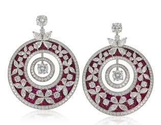 GRAFF RUBY AND DIAMOND 'BUTTERFLY' EARRINGS GRAFF RUBY AND DIAMOND 'BUTTERFLY' EARRINGS