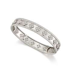 DIAMOND 'PERLÉE CLOVER' BANGLE, VAN CLEEF & ARPELS DIAMOND 'PERLÉE CLOVER' BANGLE, VAN CLEEF & ARPELS