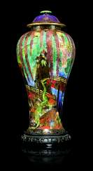 A LARGE WEDGWOOD FAIRYLAND LUSTRE 'TEMPLE ON A ROCK' VASE AN... A LARGE WEDGWOOD FAIRYLAND LUSTRE 'TEMPLE ON A ROCK' VASE AN...