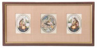 3 miniature ivory paintings Indo-Persian 3 miniature ivory paintings Indo-Persian