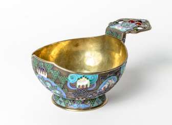 Elaborately enameled silver Kovsh Elaborately enameled silver Kovsh