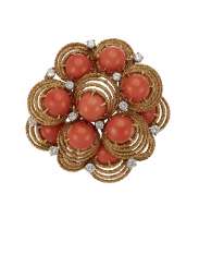 CARTIER CORAL AND DIAMOND BROOCH CARTIER CORAL AND DIAMOND BROOCH