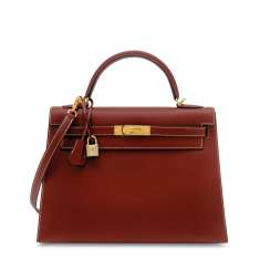 A ROUGE H TADELAKT LEATHER SELLIER KELLY 32 WITH GOLD HARDWARE A ROUGE H TADELAKT LEATHER SELLIER KELLY 32 WITH GOLD HARDWARE