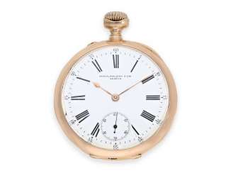 Pocket watch: Golden-red Patek Philippe Anker chronometer with rare caliber, original box and original papers from 1899! Pocket watch: Golden-red Patek Philippe Anker chronometer with rare caliber, original box and original papers from 1899!