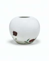 A COPPER-RED-DECORATED AND ENAMELED WATER POT A COPPER-RED-DECORATED AND ENAMELED WATER POT