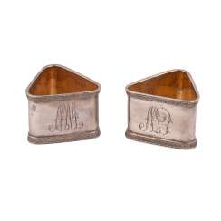 Pair of Russian silver napkin rings Pair of Russian silver napkin rings