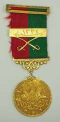 Turkey: Imtiyaz medal, in gold, with saber and date clasp of Mustafa Raschid Pascha. Turkey: Imtiyaz medal, in gold, with saber and date clasp of Mustafa Raschid Pascha.