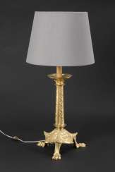 Table lamp with neo-bronze candlestick as a lamp base Table lamp with neo-bronze candlestick as a lamp base