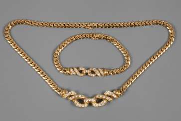 Necklace and bracelet with brilliant-cut diamonds of approx. 3,5 ct Necklace and bracelet with brilliant-cut diamonds of approx. 3,5 ct