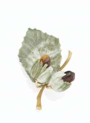 BROCHE BRANCHE DE NOISETIER JASPE ET ŒIL DE TIGRE BROCHE BRANCHE DE NOISETIER JASPE ET ŒIL DE TIGRE