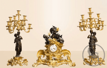mantel clock with candelabras (2 PCs) mantel clock with candelabras (2 PCs)