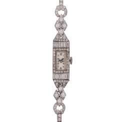 Art Deco ladies watch with numerous diamonds, together approx. 2,9 ct, Art Deco ladies watch with numerous diamonds, together approx. 2,9 ct,