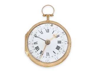 Pocket watch: very rare, Golden Spindeluhr with pointer date, Louis & Elie Preudhom(m)e Neuwied & Berlin, CA. 1780 Pocket watch: very rare, Golden Spindeluhr with pointer date, Louis & Elie Preudhom(m)e Neuwied & Berlin, CA. 1780
