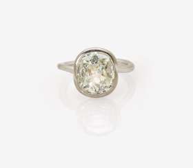 Solitaire ring with a diamond the old European cut-Cushion Cut Solitaire ring with a diamond the old European cut-Cushion Cut