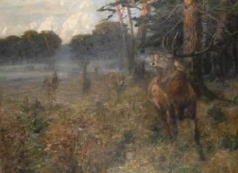 Dombrowski, Carl Ritter von: deer on Dombrowski, Carl Ritter von: deer on