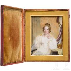 Henry Collen (1797 – 1879) attributed Portrait miniature of Annette von Droste-Hülshoff, to 1829 Henry Collen (1797 – 1879) attributed Portrait miniature of Annette von Droste-Hülshoff, to 1829