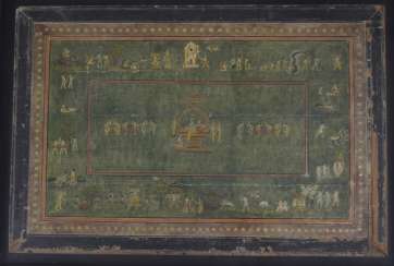 Painted Wood Panel, Krishna Painted Wood Panel, Krishna