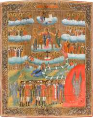 LARGE AND RARE ICON OF THE LAST JUDGMENT LARGE AND RARE ICON OF THE LAST JUDGMENT