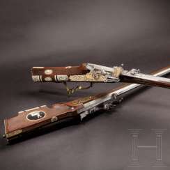 A pair of finely boned wheel lock rifles, Joseph Mair in Innsbruck, around 1720/30 A pair of finely boned wheel lock rifles, Joseph Mair in Innsbruck, around 1720/30
