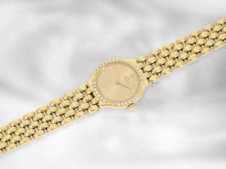 Watch: gold vintage ladies watch with diamonds, "Omega De Ville", 18K gold Watch: gold vintage ladies watch with diamonds, "Omega De Ville", 18K gold