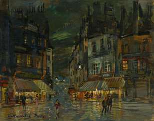 Corner Cafes in Paris, signed and inscribed Corner Cafes in Paris, signed and inscribed
