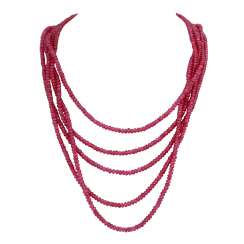 Ruby necklace 5 rows, Ruby necklace 5 rows,