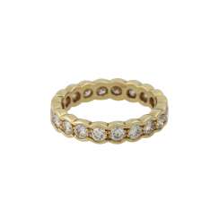 Eternity ring with 20 brilliant-cut diamonds, together approx. of 1.4 ct, Eternity ring with 20 brilliant-cut diamonds, together approx. of 1.4 ct,