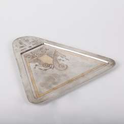 Russian silver triangular tray Russian silver triangular tray