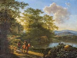 Heusch, Willem de. River landscape with travelers. Heusch, Willem de. River landscape with travelers.