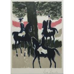 BRASILIER, ANDRE (born 1929), "Three riders under a tree", BRASILIER, ANDRE (born 1929), "Three riders under a tree",