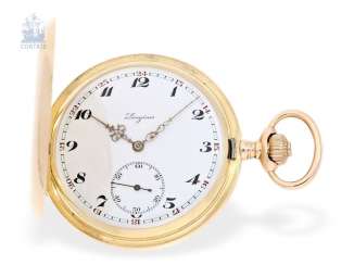 Pocket watch: high-quality gold savonnette, Anchor chronometer Longines caliber 19.74, CA. 1910 Pocket watch: high-quality gold savonnette, Anchor chronometer Longines caliber 19.74, CA. 1910