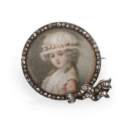 Brooch with girl portrait Brooch with girl portrait