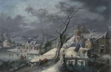 The winter landscape. Robert Griffier, zugeschr. The winter landscape. Robert Griffier, zugeschr.