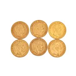Preussen/GOLD - pack with 6 x 20 Goldmark, Preussen/GOLD - pack with 6 x 20 Goldmark,