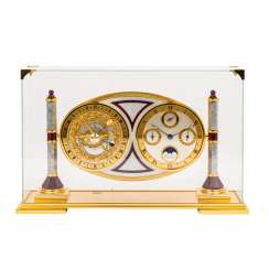 HOUR LAVIGNE REFINED TABLE CLOCK WITH ASTROLABE, UNDER GLASS DOME HOUR LAVIGNE REFINED TABLE CLOCK WITH ASTROLABE, UNDER GLASS DOME