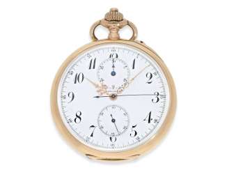 Pocket watch: very fine, rose-gold-plated Chronograph watch Pocket watch: very fine, rose-gold-plated Chronograph watch