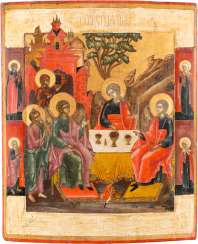 LARGE-FORMAT ICON WITH THE HOLY TRINITY (OLD TESTAMENT TYPE) LARGE-FORMAT ICON WITH THE HOLY TRINITY (OLD TESTAMENT TYPE)