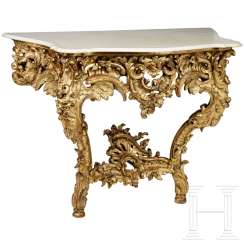 King Ludwig II of Bavaria - Neo-Rococo wall console table from one of the "White Cabinets" in Linderhof Palace, royal court furniture manufacturer Anton Pössenbacher, 1873 King Ludwig II of Bavaria - Neo-Rococo wall console table from one of the "White Cabinets" in Linderhof Palace, royal court furniture manufacturer Anton Pössenbacher, 1873