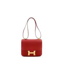 A ROUGE CASAQUE EPSOM LEATHER CONSTANCE 23 WITH GOLD HARDWARE A ROUGE CASAQUE EPSOM LEATHER CONSTANCE 23 WITH GOLD HARDWARE