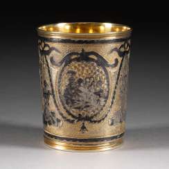 FINE NIELLO MUG WITH ARMORETTE DECOR Russia FINE NIELLO MUG WITH ARMORETTE DECOR Russia