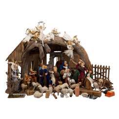 FEHRLE, ANNA et Atelier (A. F. Schwäbisch Gmünd 1892-1981 ibid.), grande Crèche de noël avec Étable, FEHRLE, ANNA et Atelier (A. F. Schwäbisch Gmünd 1892-1981 ibid.), grande Crèche de noël avec Étable,