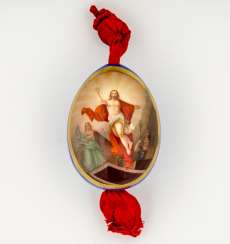 Porcelain Easter egg with the resurrection of Jesus Porcelain Easter egg with the resurrection of Jesus